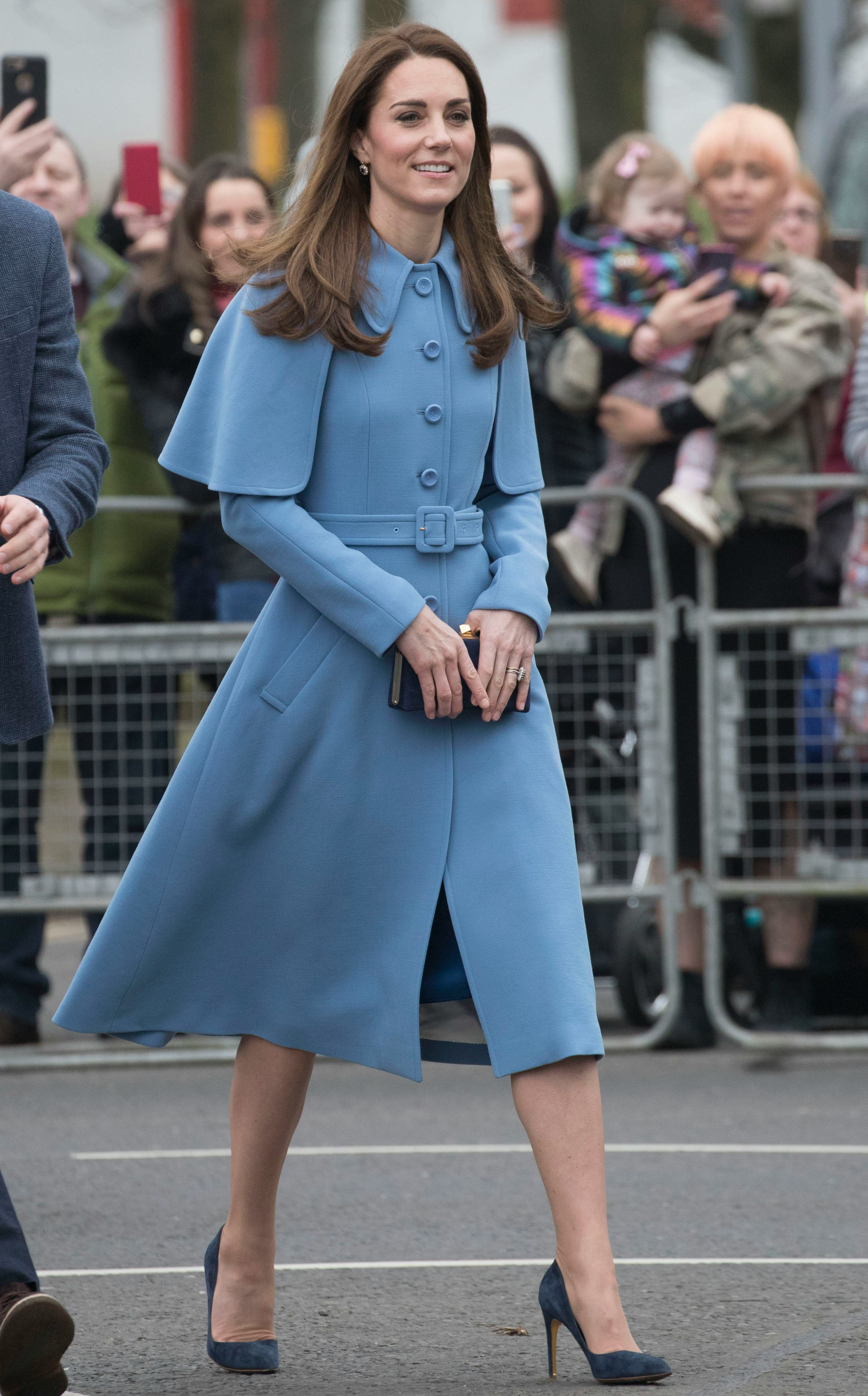 light blue coat dress