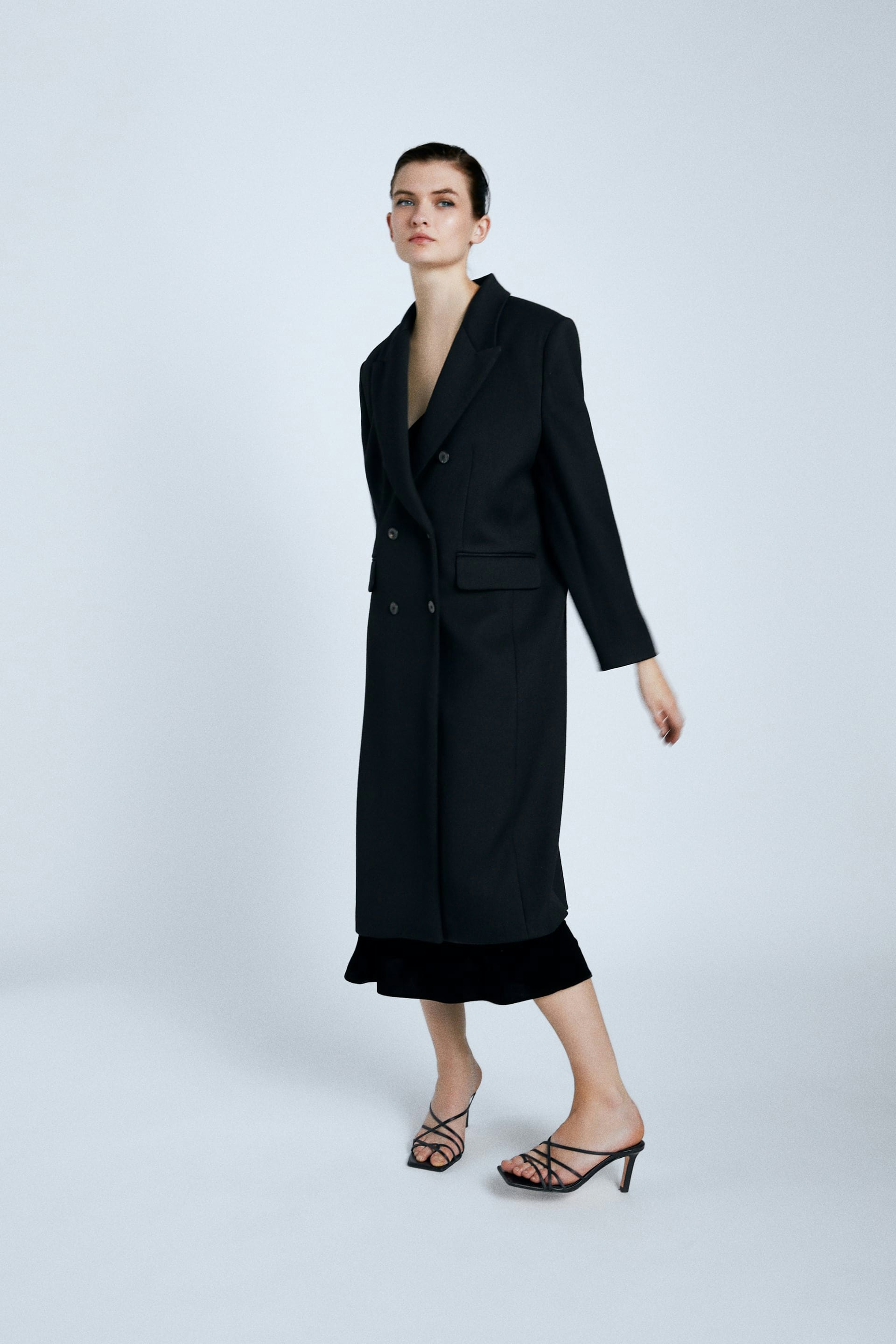 black long coat zara