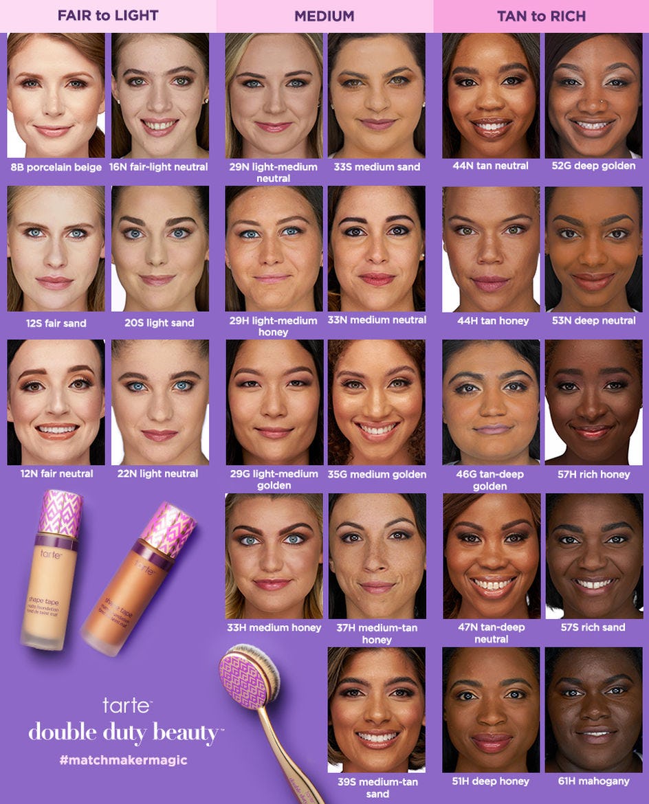 yellow undertone tarte shape tape concealer shades