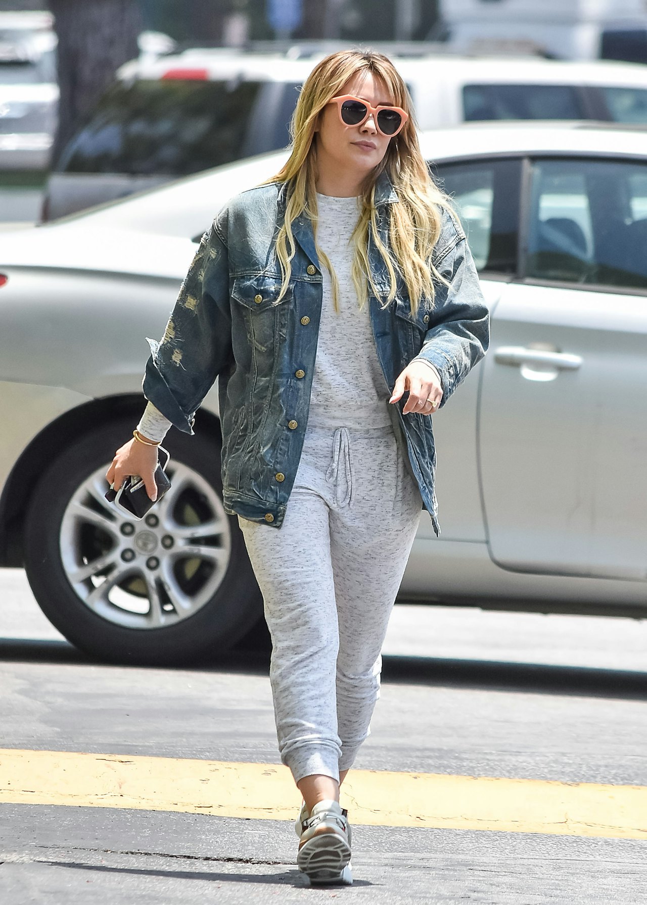 Hilary Duff's Denim Jacket Is The Key To Elevating Your Sweatsuits