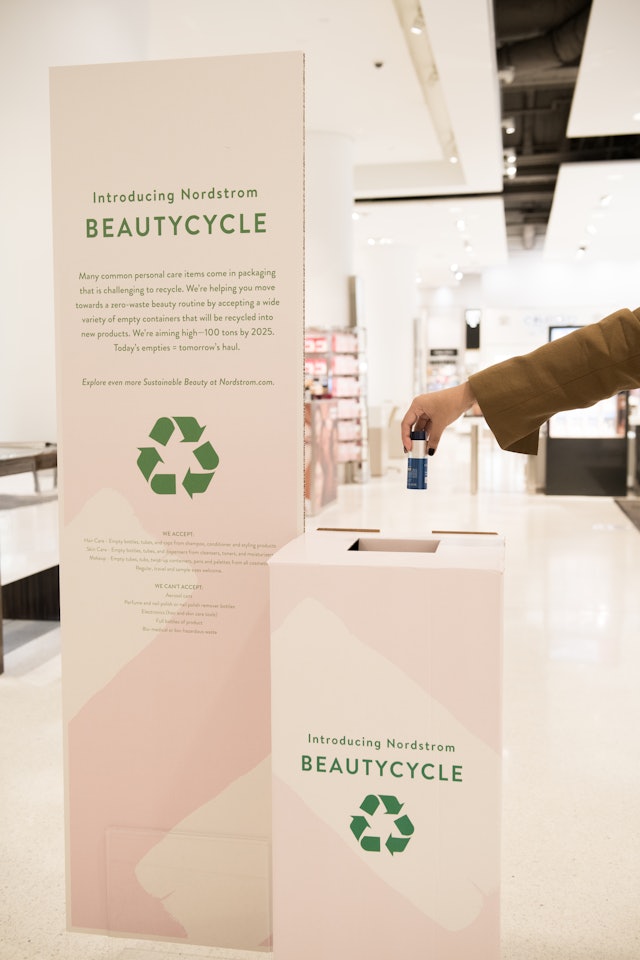 Nordstrom's new BEAUTYCYCLE program aims to save 100 tons of packaging from landfills by 2025
