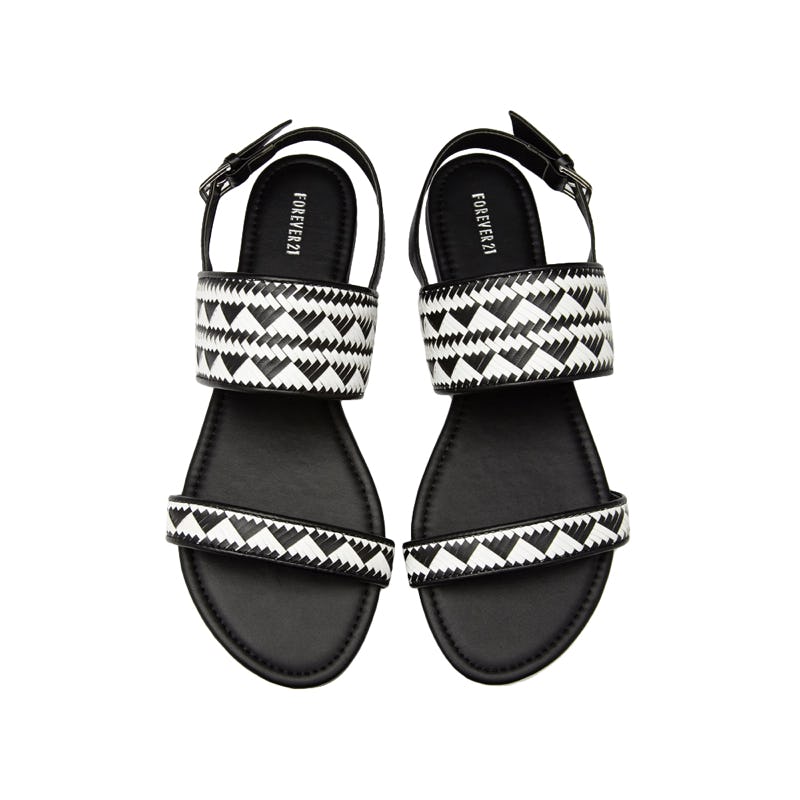 report black flat sandals