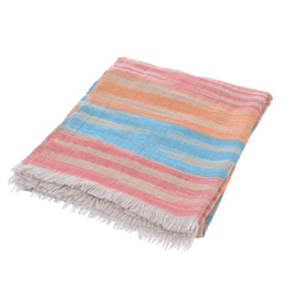 linen blanket striped throw