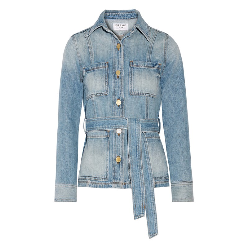 frame peplum denim jacket