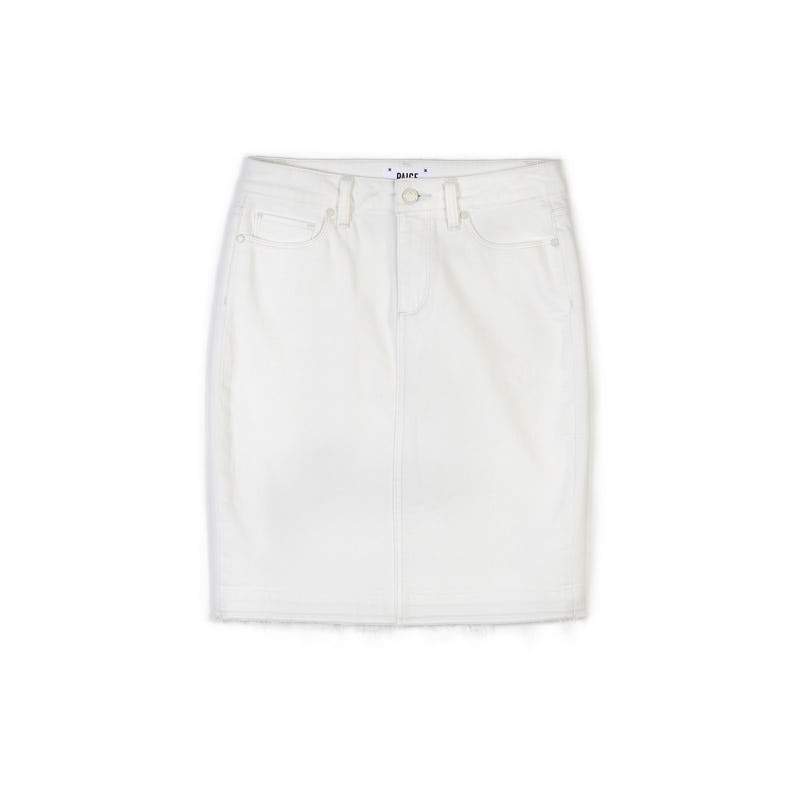 paige white denim skirt