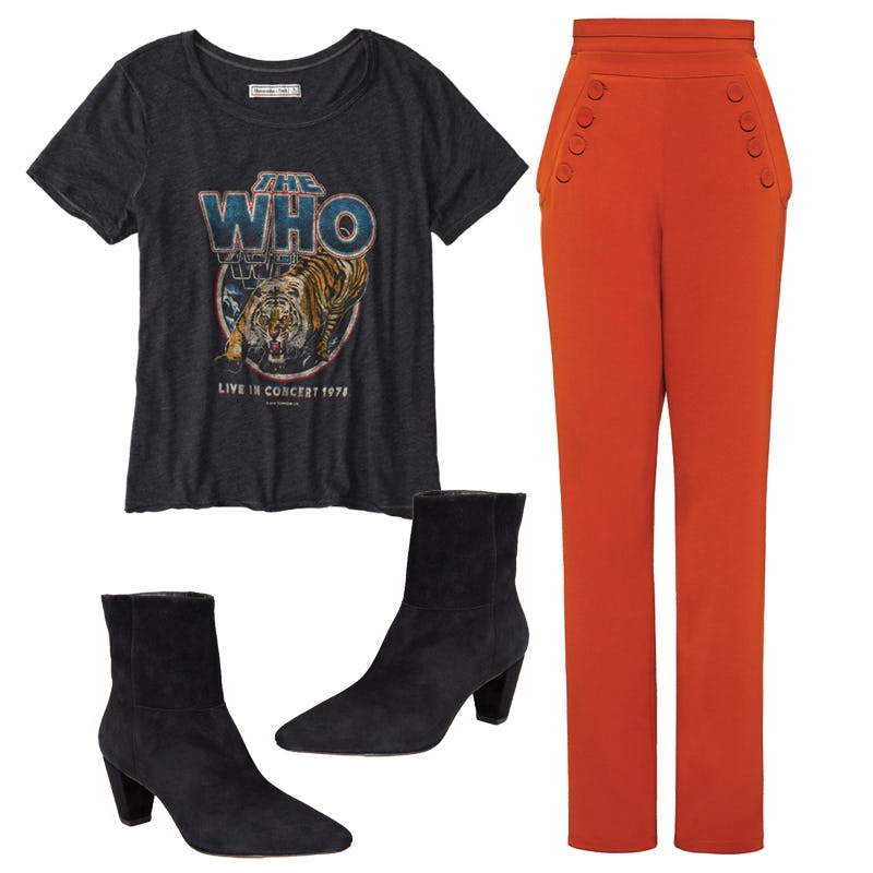 red going out outfit