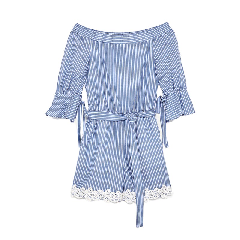 zara striped romper