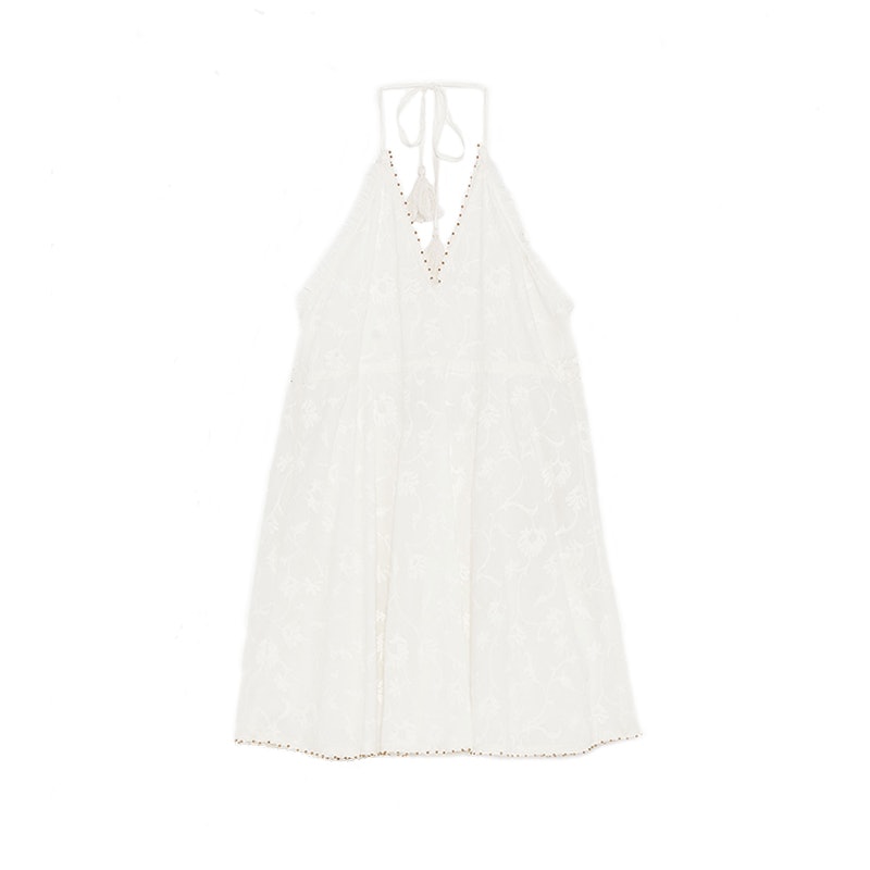 zara white halter dress
