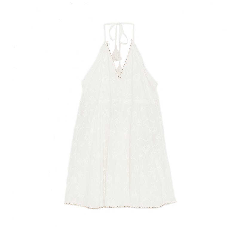 zara white halter dress