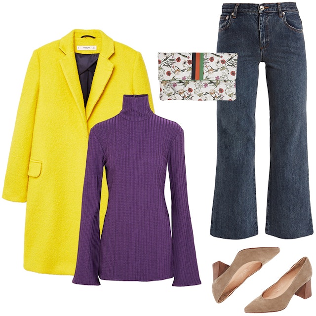 purple and yellow outfit