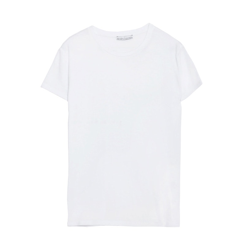 white basic t shirt zara