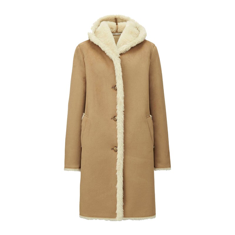 uniqlo faux shearling hooded coat