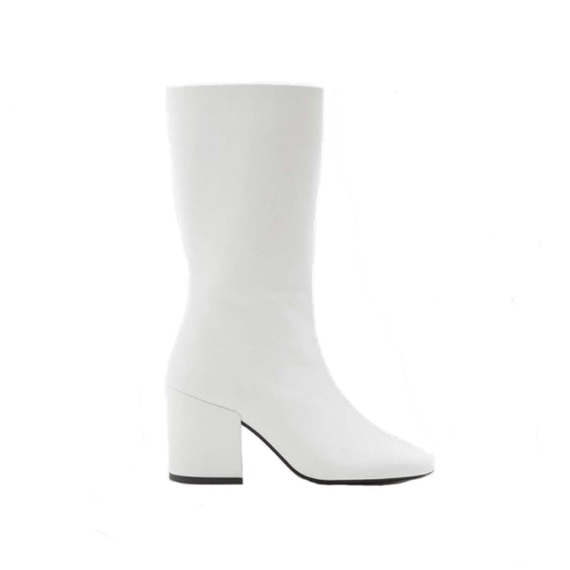 mango white knee high boots