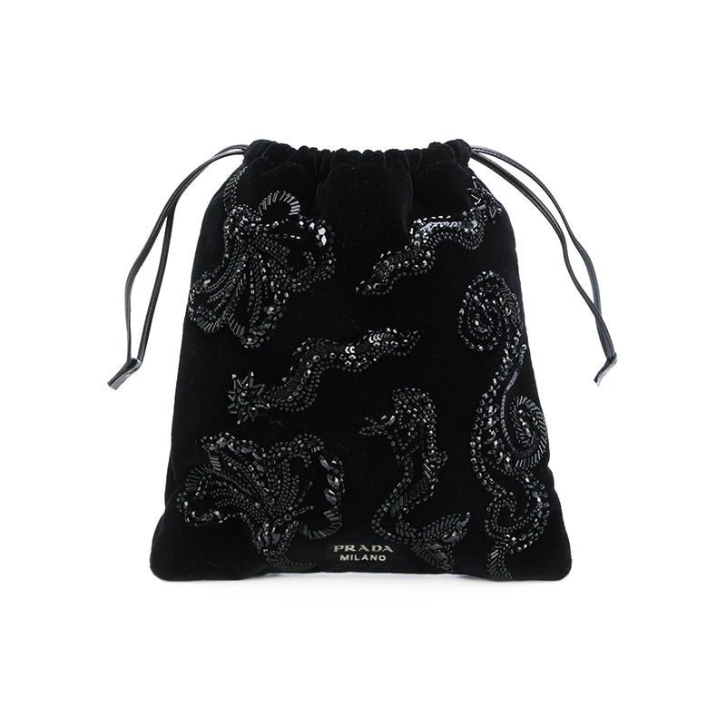 velvet drawstring evening bag