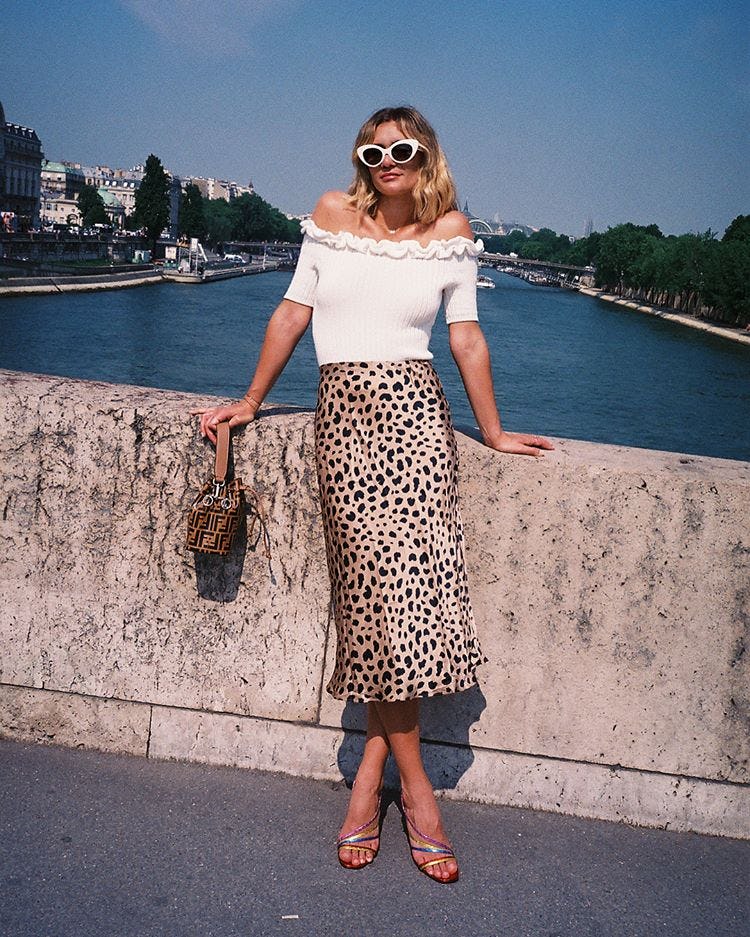 leopard skirt silk midi