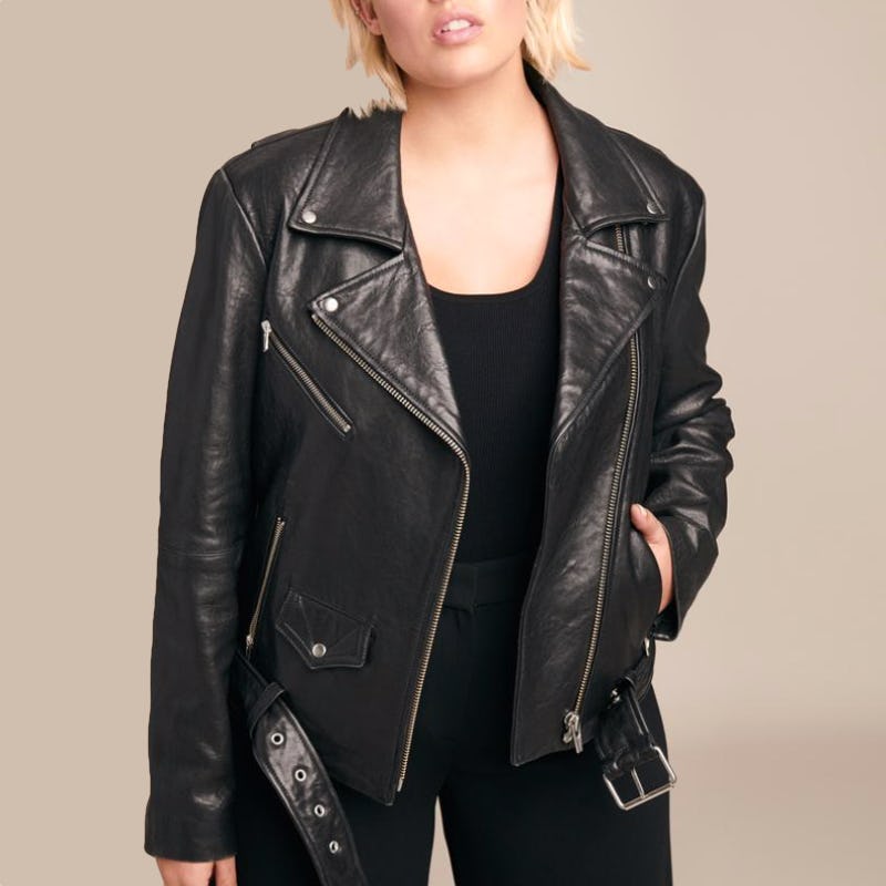 washed leather motorcycle jacket